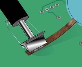 Picture of HOW-TO: Remove Excess Solder from SMT Land or BGA with Wick & Blade Tip